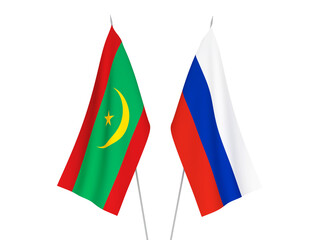 Russia and Islamic Republic of Mauritania flags