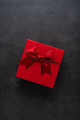 Exquisite gift box on black background