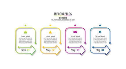 Presentation business infographic template colorful with 4 step