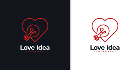 love logo design with line art style