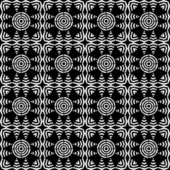 Mosaic with geometric shapes. Seamless pattern. Design with manual hatching. Textile. Ethnic boho ornament. Vector illustration for web design or print.