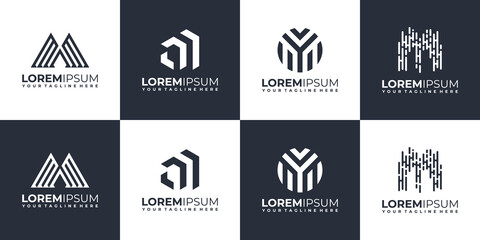 abstract logo Set of abstract initial monogram m logo design