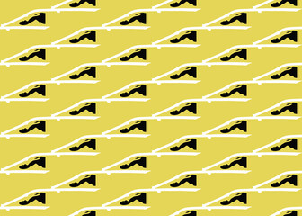 Vector texture background, seamless pattern. Hand drawn, yellow, black, white colors.