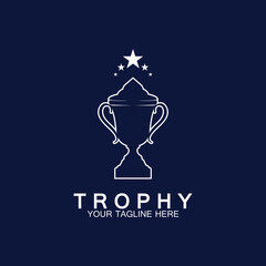 Trophy vector logo icon.champions  trophy logo icon for winner award logo template