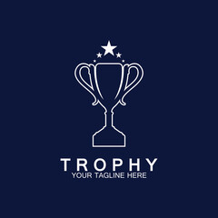 Fototapeta na wymiar Trophy vector logo icon.champions trophy logo icon for winner award logo template