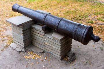 The barrel from an old cannon in the village of Starocherkasskaya (Rostov region)