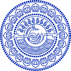 Indian Traditional and Cultural Alpona, Kolam, Rangoli, or Paisley, with a contemporary look. For textile/ fabric prints, phone case, greeting card. logo, calendar.