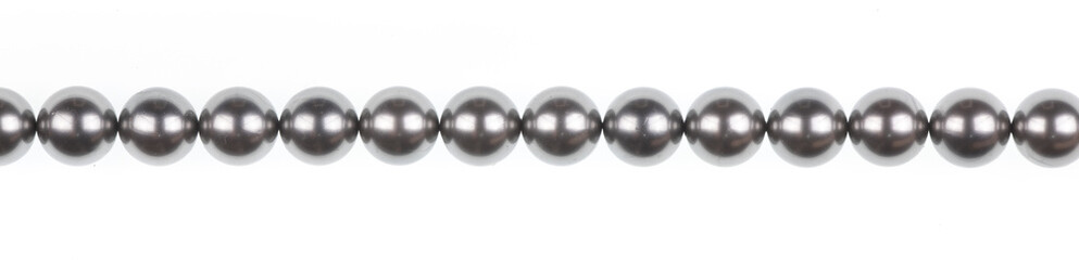 silver balls chain necklace isolated on white background