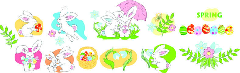 easter eggs on grass