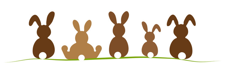 Happy Easter bunnies colored