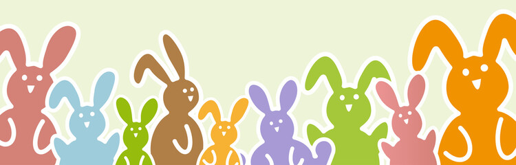 Happy Easter bunnies colored