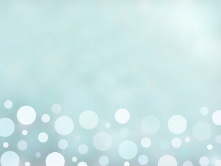 Bokeh abstract background with light on blurry blue backdrop. pastel blue backdrop. Design for brochures, book covers, magazine, card, banner, blank template design, copy space. 