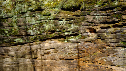 Struktur eines goßen Felsbrockens im Wald