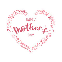 Fototapeta na wymiar Lovely hand drawn Mother's Day design, cute type and decoration, great for banners, wallpapers, cards, invitations