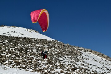 Fototapeta na wymiar Snow plows in Denizli ski resort