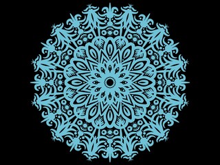 floral mandala relaxation patterns unique design with black background,Hand drawn pattern,concept meditation and relax. Circle pattern petal flower of mandala with multi color