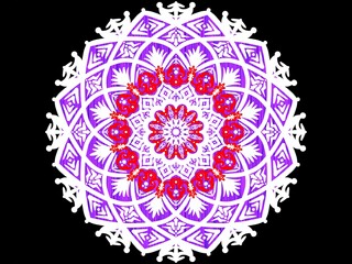 floral mandala relaxation patterns unique design with black background,Hand drawn pattern,concept meditation and relax. Circle pattern petal flower of mandala with multi color