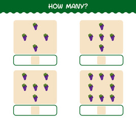 How many cartoon grape. Counting game. Educational game for pre shool years kids and toddlers