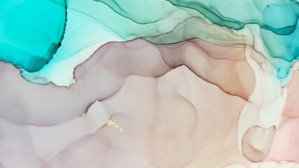 Alcohol Ink Texture. Oil Fluid Elegant Wall. Mix