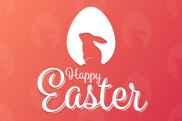 Happy Easter. Holiday concept. Template for background, banner, card, poster with text inscription. Vector EPS10 illustration.