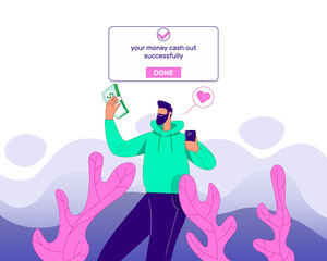 Money cash out illustration, finance concept vector 