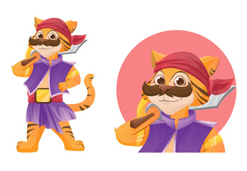 Tiger cartoon character, good for your design