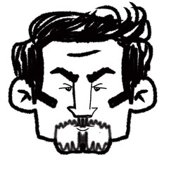 portrait of brutal man isolated on white