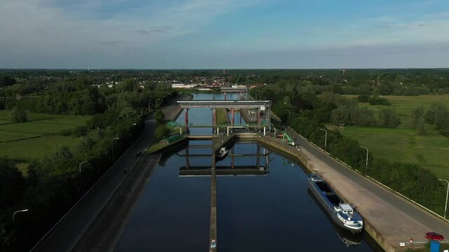 Tijsluis - a lock on the Dender river, in Dendermonde, Belgium