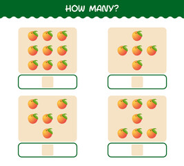 How many cartoon peach. Counting game. Educational game for pre shool years kids and toddlers
