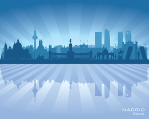 Fototapeta premium Madrid Spain city skyline vector silhouette