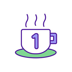 Hot water drinking RGB color icon. Dehydration avoiding. Warming coffee and tea drinking. Body heat support. Improving digestion health. Relieving body toxins. Isolated vector illustration
