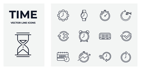 Set of Time icon. Time pack symbol template for graphic and web design collection logo vector illustration