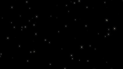 Starry night beautiful illustration on plain black background
