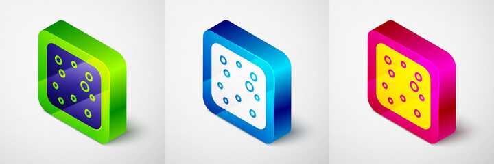 Isometric Beer bubbles icon isolated on grey background. Square button. Vector.