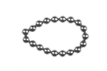 silver balls chain necklace isolated on white background
