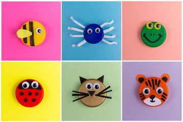DIY plastic bottle caps for crafts and art, recycling plastic ideas