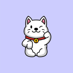 Cute maneki neko cat mascot design