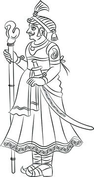 Dwarpal meaning doorkeeper&nbsp;in English. decoration adorning a gateway of the house. Traditional Rajasthani wall painting. For the marriage&nbsp;ceremony. India.