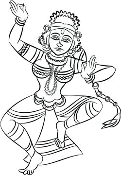 dancing woman black line art clip art preview