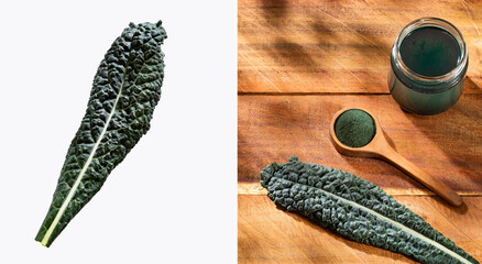 Kale, a vegetable with deep green leaves - Brassica oleracea var