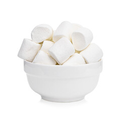 Marshmallows on white background