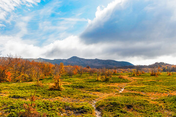 chatyr-dag plateau landscape in crimea on an autumn day