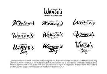 women day vector design text set on white background