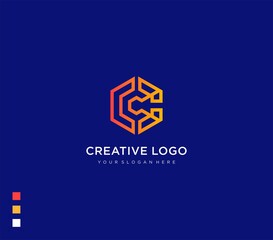letter C initial sign logo design vector template