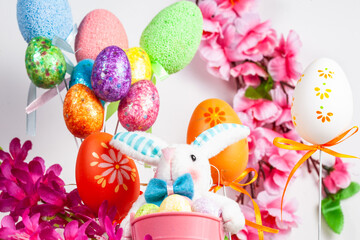 Easter background and postcard.