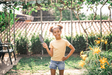 Little girl in the garden