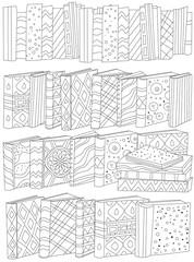 collection of books with funny book covers for your coloring pag