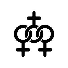 Women community black glyph icon. Social movements for the equalization of the rights of women and men. Feminist movement. Silhouette symbol on white space. Vector isolated illustration