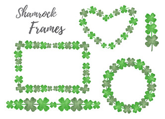 Watercolor Shamrock Clover Frame, St. Patrick's Day illustration