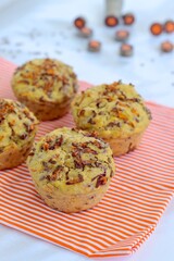 Purple carrot muffins with flax seeds